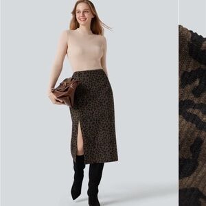 HALARA Corduroy Animal Print high waisted Pencil Skirt